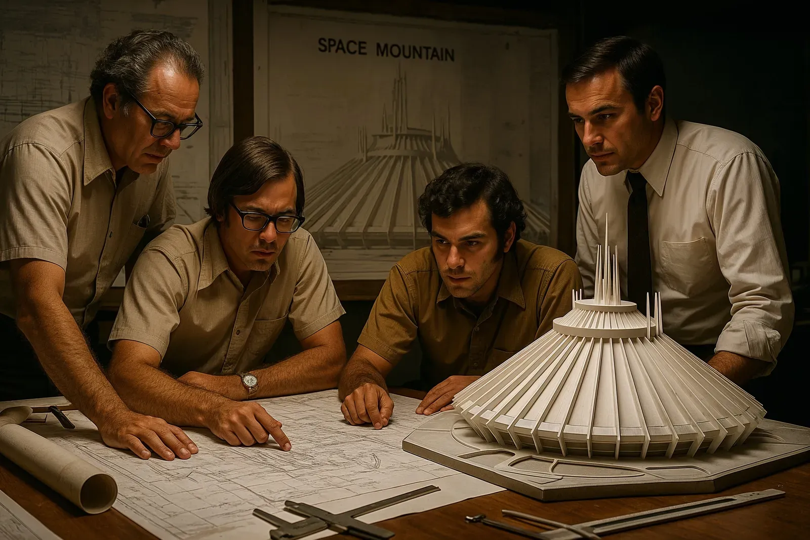 origins of space mountain disney world construction imagineers blueprints