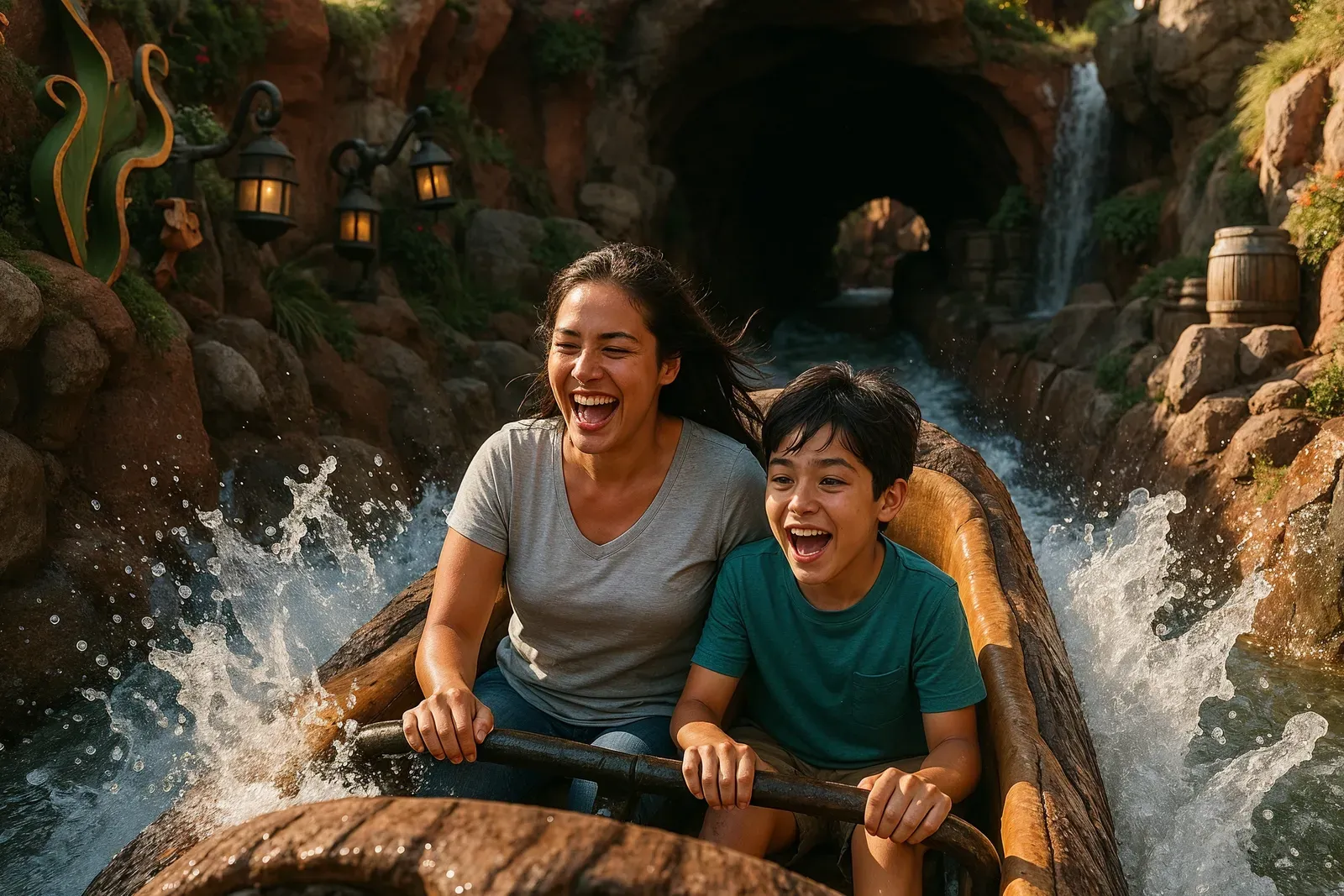 disneyland new rides opening family enjoying water ride