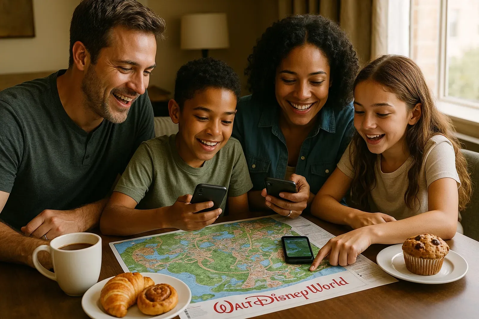 Family planning Disney World Genie Plus strategies over breakfast – disney world genie plus tips for first timers