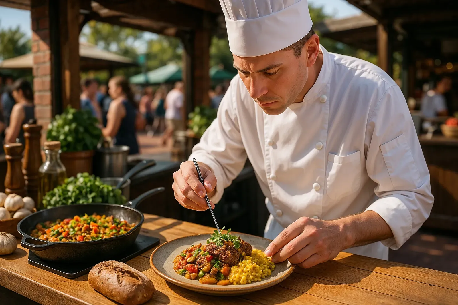 epcot food and wine festival must try dishes kiosk chef plating