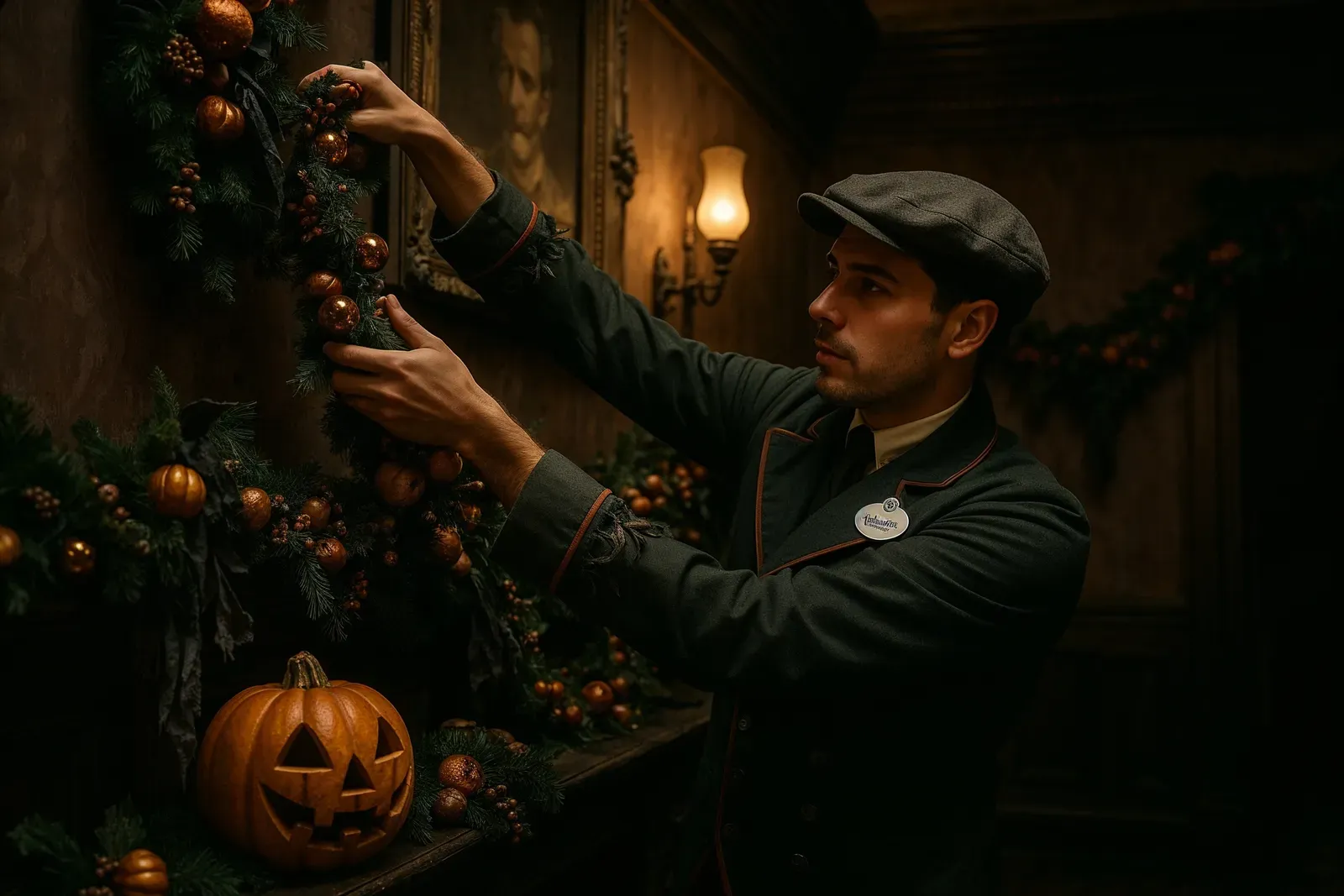 history of haunted mansion ride disneyland holiday transformation installation