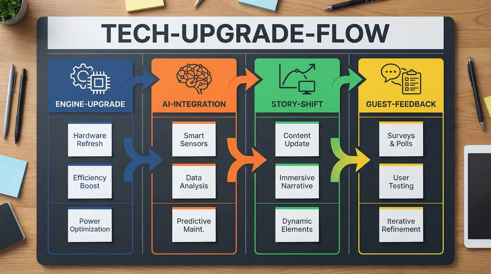 tech-upgrade-process-flow-board