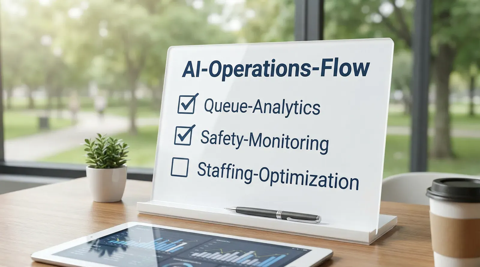 ai-operations-checklist-board-theme-park-process-flow