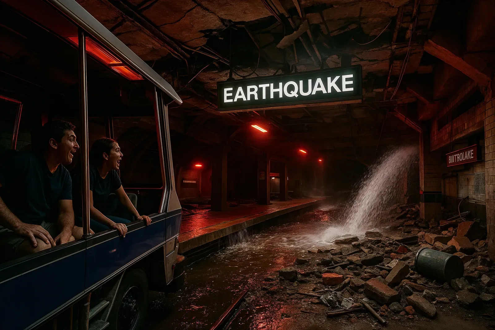 universal studios backlot tour history earthquake subway station set