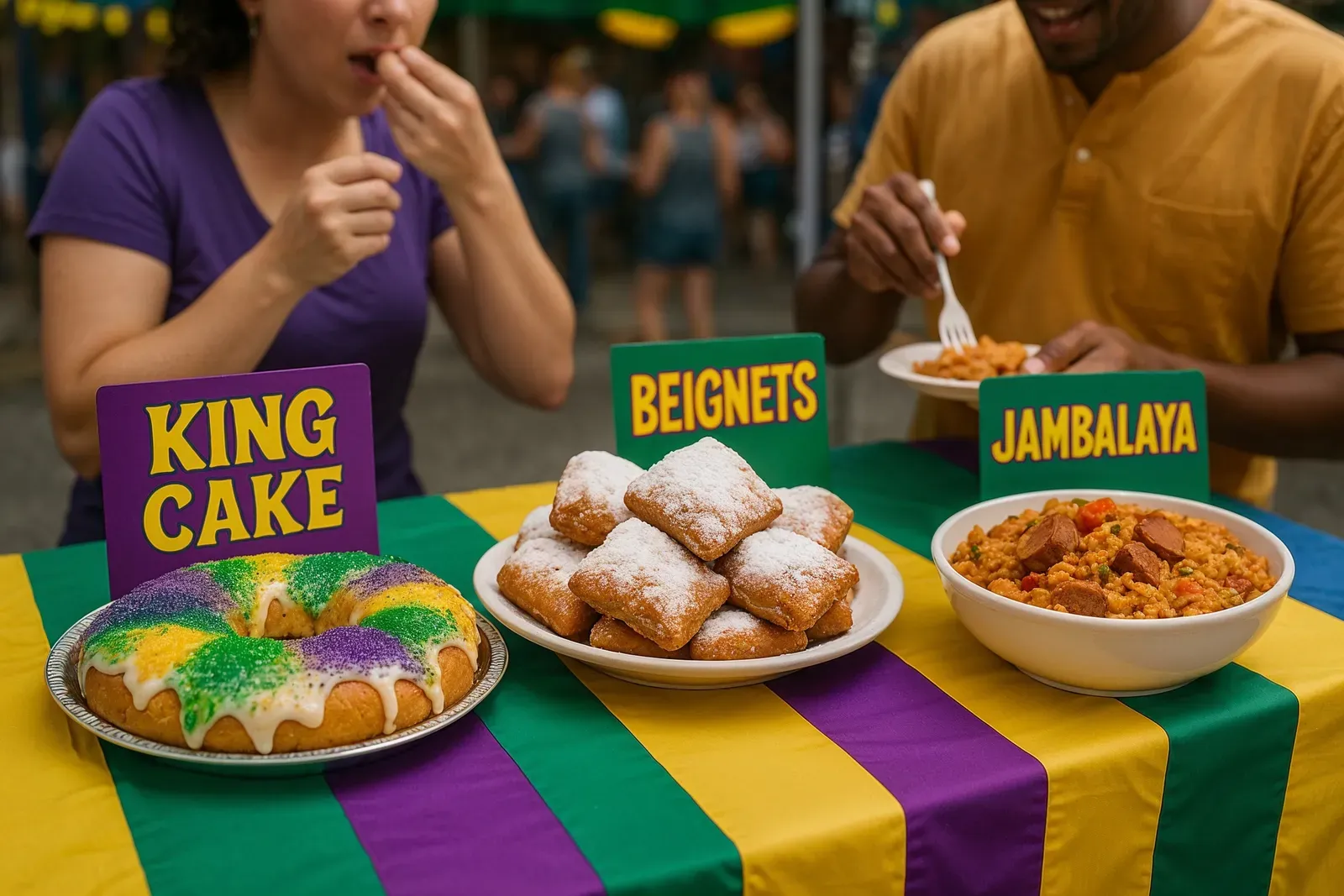 universal mardi gras tips traditional mardi gras food booth celebration
