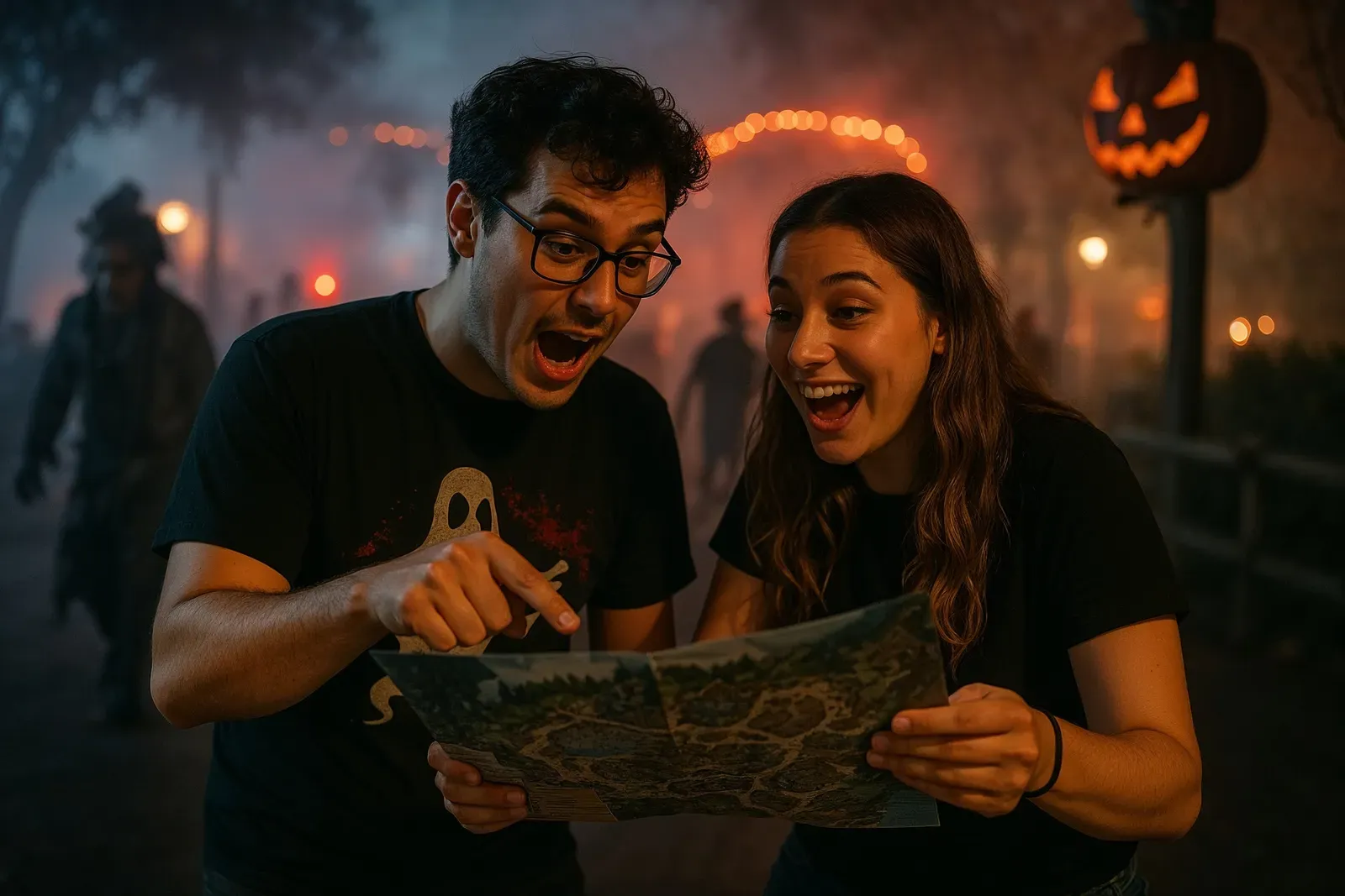 Theme park fans in scare zone universal halloween horror nights top house poll