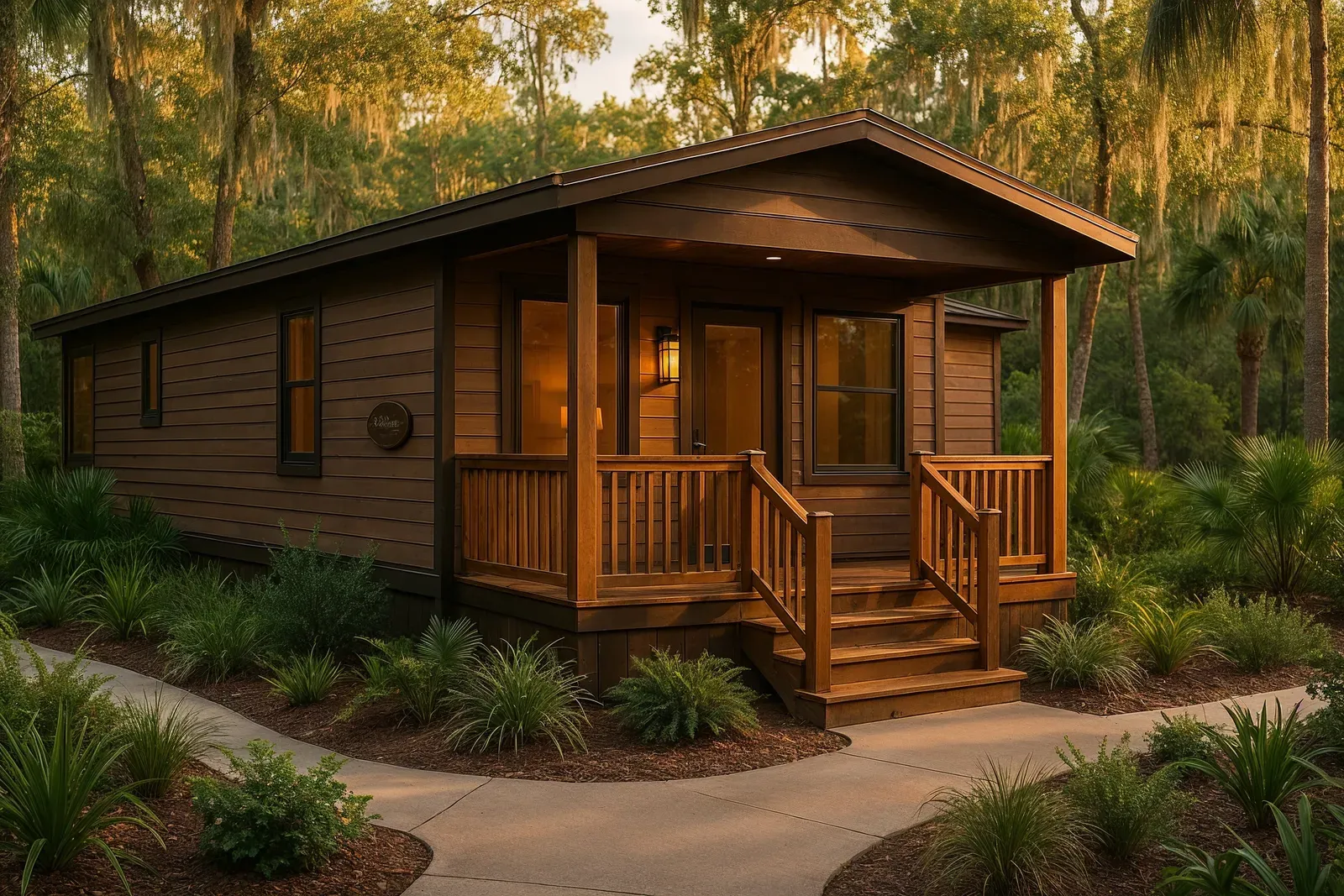 new disney resorts announced - renovated Disney resort cabin with lush landscaping