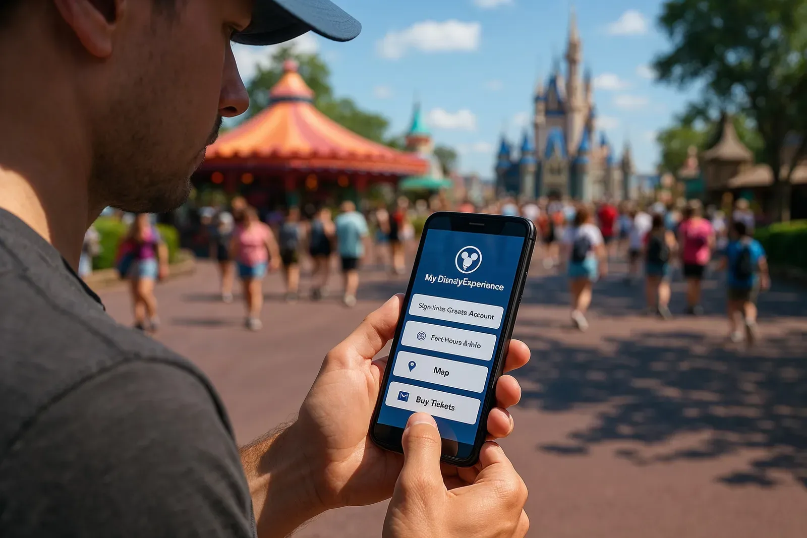 Solo visitor booking Lightning Lane on app amid Disney crowds – disney world genie plus tips for first timers