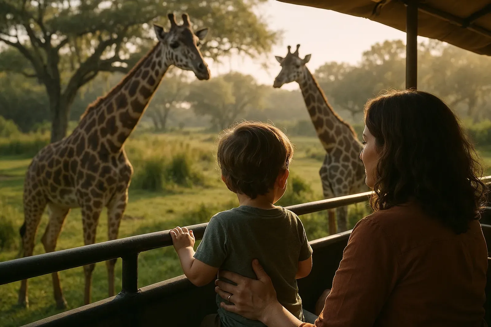 best disney world park for toddlers guide - toddler and parent on safari at Animal Kingdom
